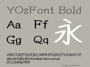 YOzFont Bold Version 13.0 Font Sample