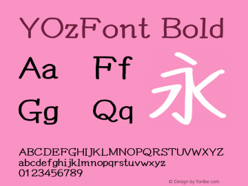 YOzFont Bold Version 13.0 Font Sample