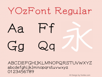 YOzFont Regular Version 13.0 Font Sample