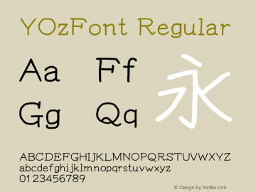 YOzFont Regular Version 13.16 Font Sample