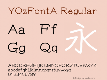 YOzFontA Regular Version 12.12图片样张