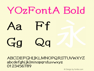 YOzFontA Bold Version 12.12图片样张