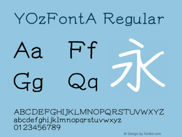 YOzFontA Regular Version 12.12图片样张