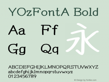 YOzFontA Bold Version 12.14图片样张