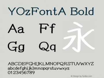 YOzFontA Bold Version 12.18图片样张