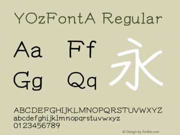 YOzFontA Regular Version 12.18图片样张