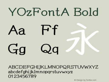 YOzFontA Bold Version 12.18图片样张