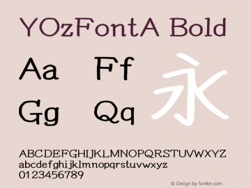 YOzFontA Bold Version 12.18图片样张