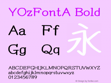 YOzFontA Bold Version 13.00图片样张