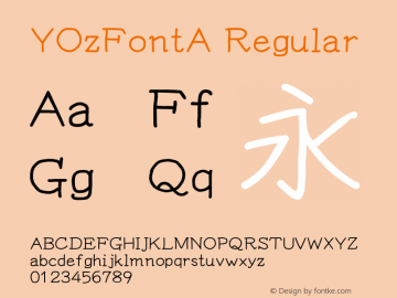 YOzFontA Regular Version 13.03图片样张