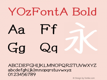 YOzFontA Bold Version 13.03图片样张