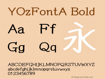 YOzFontA Bold Version 13.04图片样张