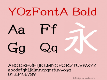 YOzFontA Bold Version 13.05图片样张
