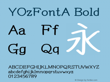 YOzFontA Bold Version 13.10图片样张