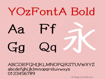 YOzFontA Bold Version 13.09图片样张