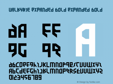 Valkyrie Expanded Bold Expanded Bold 001.000 Font Sample