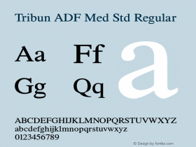 Tribun ADF Med Std Regular Version 1.005;PS 1.009;Core 1.0.38;makeotf.lib1.6.5960图片样张