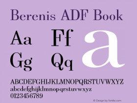 Berenis ADF Book Version 1.003;PS 1.008;Core 1.0.38;makeotf.lib1.6.5960 Font Sample