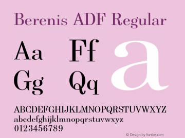 Berenis ADF Regular Version 1.003;PS 1.009;Core 1.0.38;makeotf.lib1.6.5960图片样张
