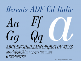 Berenis ADF Cd Italic Version 1.001;PS 1.008;Core 1.0.38;makeotf.lib1.6.5960 Font Sample