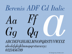 Berenis ADF Cd Italic Version 1.001;PS 1.008;Core 1.0.38;makeotf.lib1.6.5960图片样张