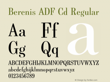 Berenis ADF Cd Regular Version 1.001;PS 1.009;Core 1.0.38;makeotf.lib1.6.5960 Font Sample