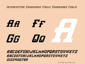Interceptor Condensed Italic Condensed Italic 1图片样张