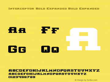 Interceptor Bold Expanded Bold Expanded 1 Font Sample