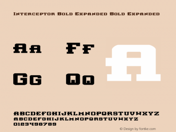 Interceptor Bold Expanded Bold Expanded 1 Font Sample