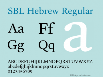 SBL Hebrew Regular Version 1.51 Build 001 Font Sample