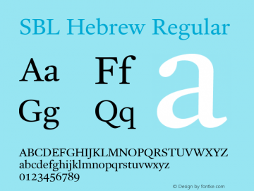 SBL Hebrew Regular Version 1.56a Build 016 Font Sample