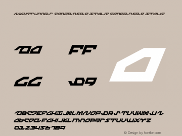 Nightrunner Condensed Italic Condensed Italic 001.000图片样张