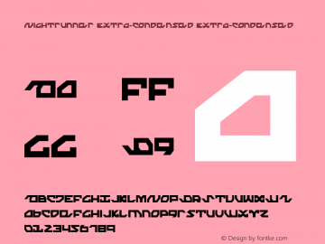 Nightrunner Extra-Condensed Extra-Condensed 001.000 Font Sample