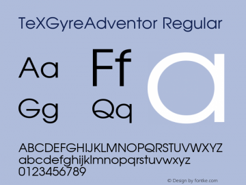 TeXGyreAdventor Regular Version 1.104;PS 1.104;hotconv 1.0.49;makeotf.lib2.0.14853 Font Sample