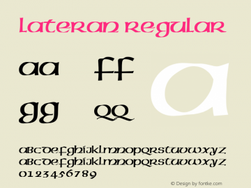 Lateran Regular Brendel            :07.07.1995 Font Sample