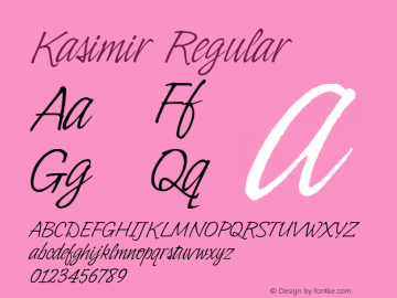 Kasimir Regular Brendel            :05.09.1995 Font Sample