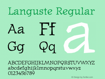 Languste Regular Brendel            :25.08.1995 Font Sample