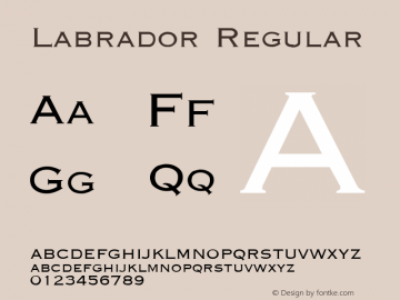 Labrador Regular Brendel            :07.07.1995 Font Sample