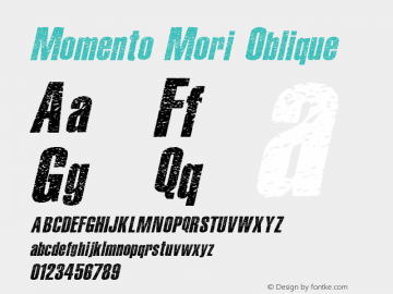 Momento Mori Oblique Version 1.00 March 6, 2008, initial release图片样张