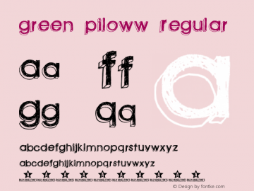 green piloww Regular 6/3/2008 Font Sample