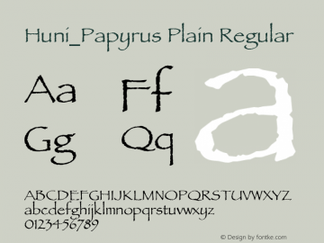 Huni_Papyrus Plain Regular 1.0, rev. 1.65.  1997.06.08图片样张