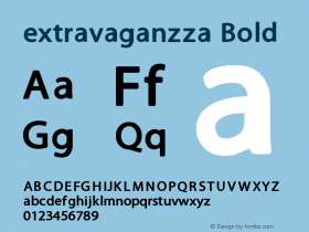 extravaganzza Bold Version 1.00 March 10, 2008, initial release Font Sample