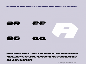 Kubrick Extra-Condensed Extra-Condensed 001.000 Font Sample