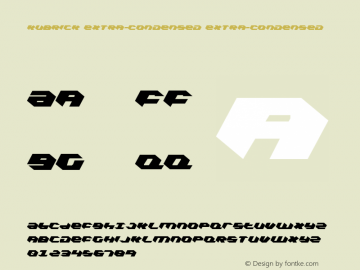 Kubrick Extra-Condensed Extra-Condensed 001.000 Font Sample