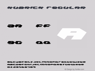 Kubrick Regular 001.000 Font Sample