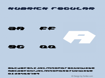 Kubrick Regular 001.000 Font Sample