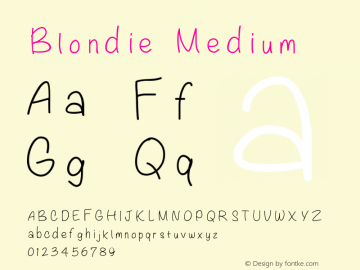 Blondie Medium Version 001.000 Font Sample