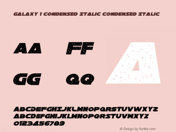 Galaxy 1 Condensed Italic Condensed Italic 1图片样张