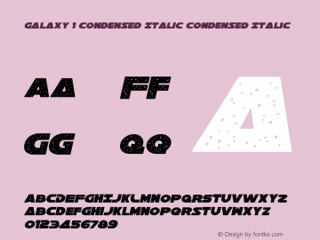 Galaxy 1 Condensed Italic Condensed Italic 1图片样张