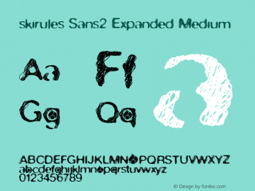 skirules-Sans2 Expanded Medium Version 1.000 2007 initial release Font Sample